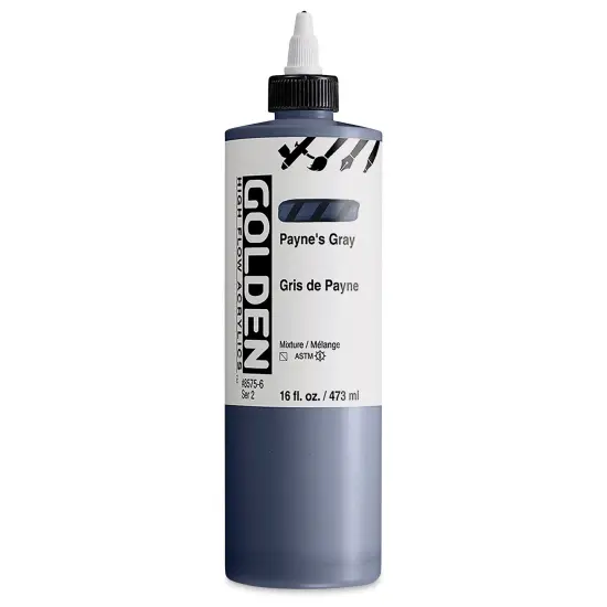 Golden High Flow Acrylics - Payne's Gray, 16 oz bottle {1}