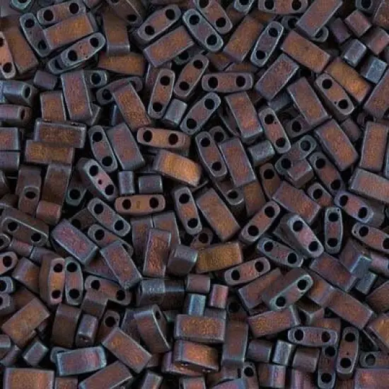 Miyuki Half Tila Bead, HTL-2005, Matte Metallic Dark Raspberry Iris {1}