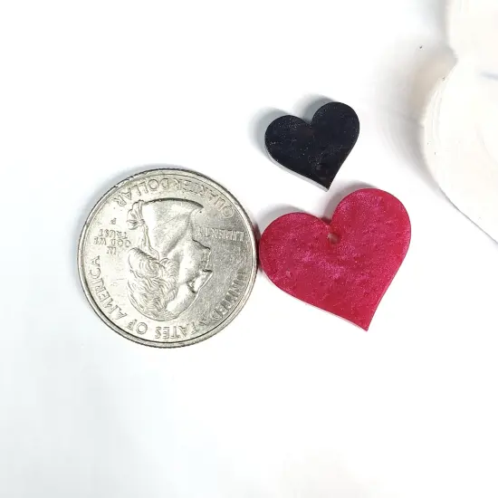 Two size Heart Dangle Set Earring Mold (D2) {2}