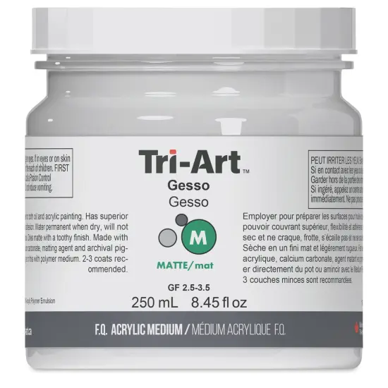 Tri-Art Acrylic Gel Medium - White Gesso, 250 ml jar {1}