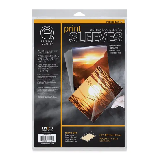 Lineco Digital Print Sleeve Pack - 11" x 14", Clear, Pkg of 25 {1}