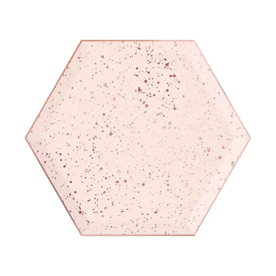 Paper Plates - Small - Blush & Rose Gold Splatter {1}