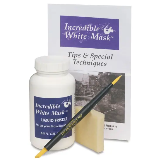 Grafix Incredible White Mask Frisket Kit - Liquid Frisket and The Incredible Nib Kit, Large {2}