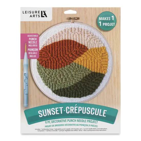 Leisure Arts Punch Needle Kit - Sunset, 8" {1}