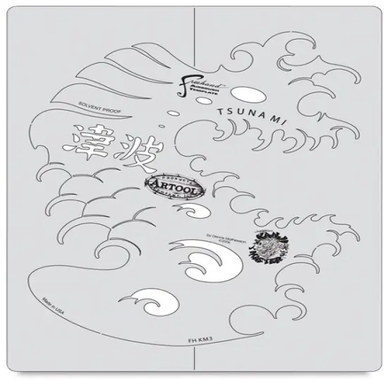 Iwata Artool Freehand Template - Kanji Master Tsunami Wave {1}
