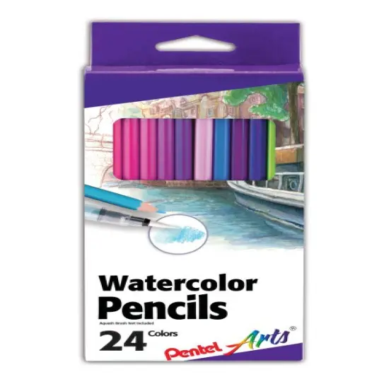 Pentel Arts Watercolor Pencil Set - Assorted Colors, 24-Pack {1}