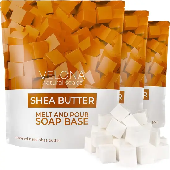 6 LB - Shea Butter Soap Base by Velona | Pre-Cut Cubes | SLS/SLES Free | Glycerin Melt and Pour | Natural Bars for The Best Result for Soap-Making {1}