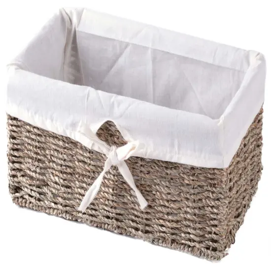 Seagrass Shelf Basket Lined with White Lining {1}