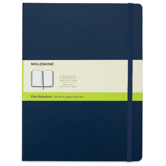 Moleskine Classic Hardcover Notebook - Navy, Blank, 9-3/4" x 7-1/2" {1}