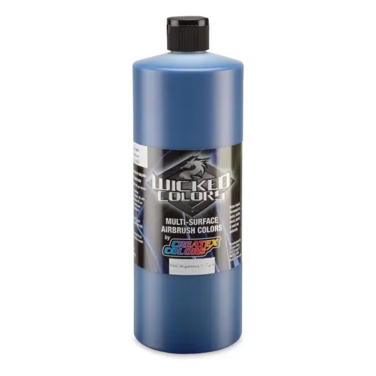 Createx Wicked Colors Airbrush Color - Opaque Phthalo Blue, 32 oz, Bottle {1}