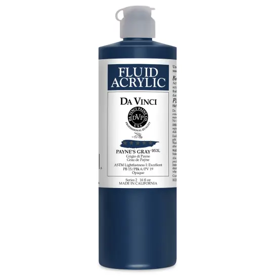 Da Vinci Fluid Acrylics - Payne's Gray, 16 oz bottle {1}