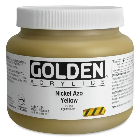 Golden Heavy Body Artist Acrylics - Nickel Azo Yellow, 32 oz Jar {1}