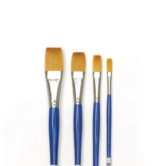 Blick Scholastic Golden Taklon Brush Set - One-Stroke, Set of 4 {1}