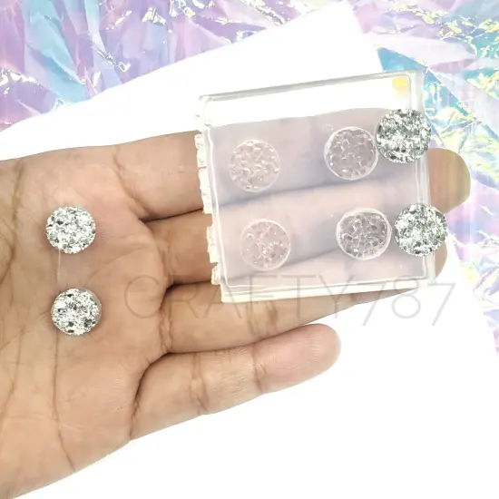 Druzy Circle Chunky Earring Silicone Mold 10MM {1}