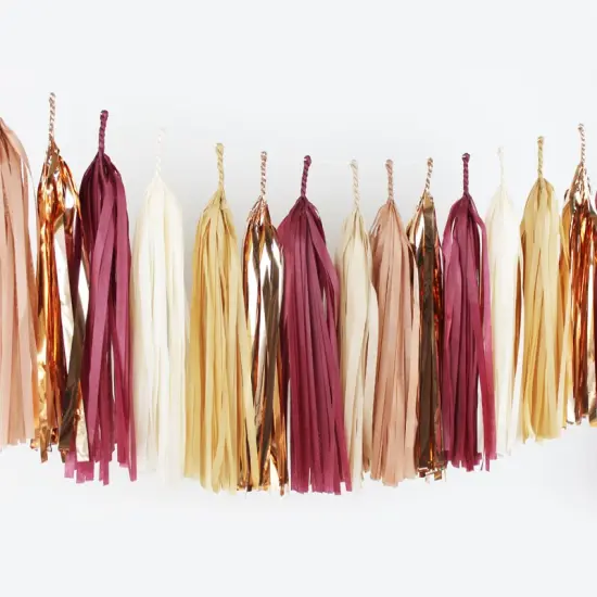 Tassel Garland Kit - Burgundy & Rose Gold {3}