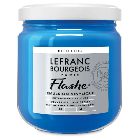 Lefranc & Bourgeois Flashe Vinyl Paint - Fluorescent Blue, 400 ml jar {2}