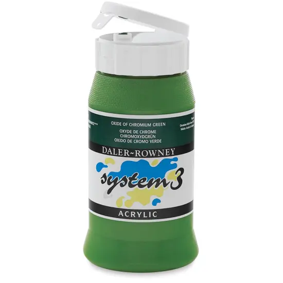Daler-Rowney System3 Acrylic - Oxide of Chromium Green, 500 ml bottle {2}