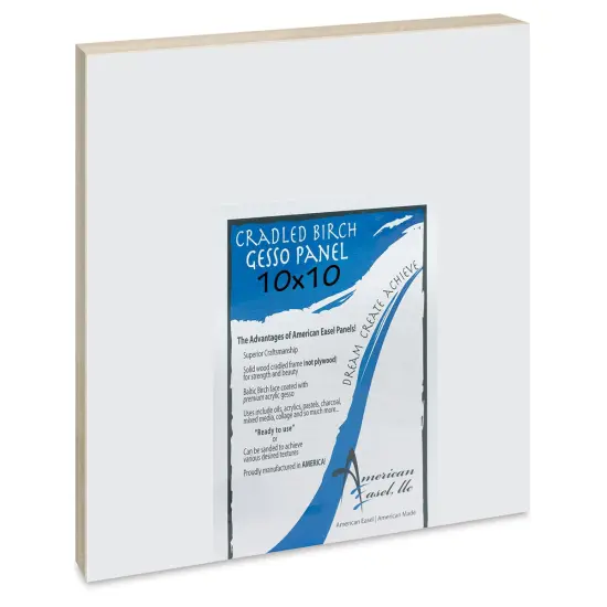 American Easel Gessoed Wood Painting Panel - 10" x 10", 7/8" Cradle {1}