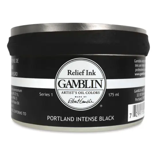 Gamblin Artist's Colors Relief Ink - Portland Intense Black, 175 ml {2}
