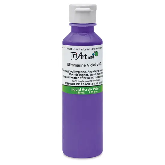 Tri-Art Finest Liquid Artist Acrylics - Ultramarine Violet Blue Shade, 120 ml bottle {1}