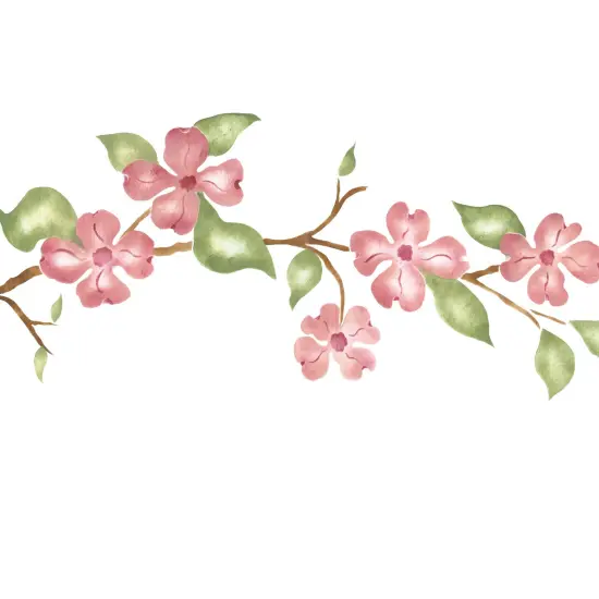 Dogwood Branch Wall Stencil | 3299 by Designer Stencils | Animal & Nature Stencils | Reusable Art Craft Stencils for Painting on Walls, Canvas, Wood | Reusable Plastic Paint Stencil for Home Makeover | Easy to Use & Clean Art Stencil {2}