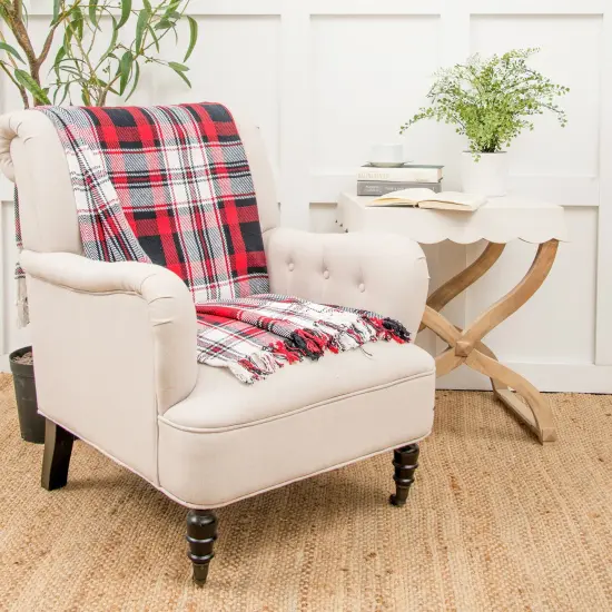 Fireside Plaid Woven 50" x 60" Fringe Throw Blanket {6}