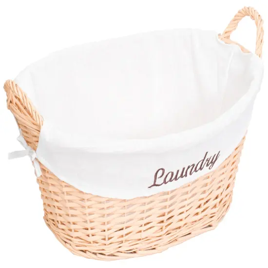 Willow Laundry Hamper Basket with Liner and Side Handles {3}