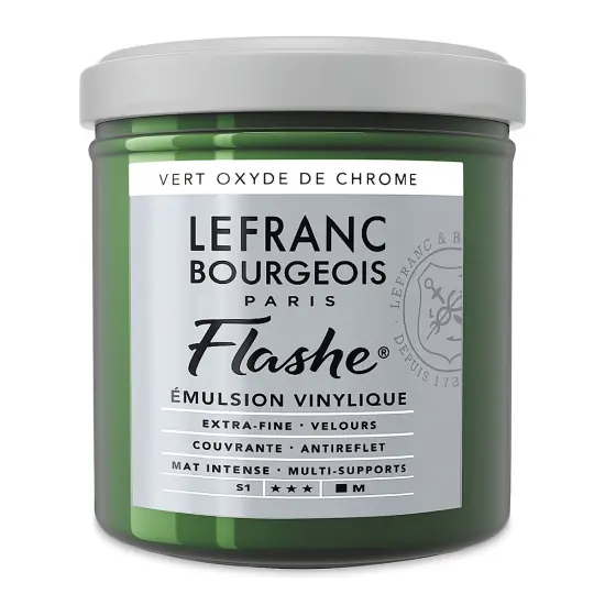 Lefranc & Bourgeois Flashe Vinyl Paint - Chromium Oxide Green, 125 ml jar {2}