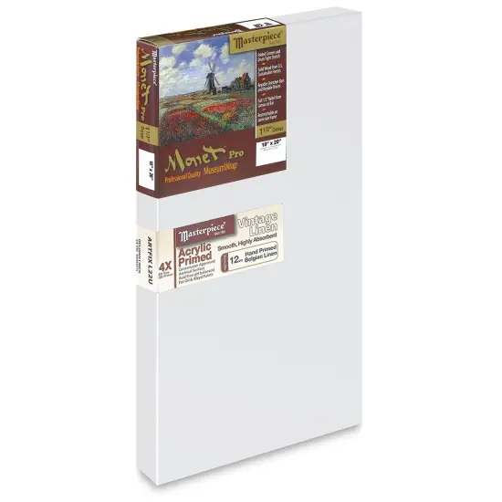 Masterpiece Monet Pro Artfix Linen Canvas - 10" x 20", Acrylic Primed {1}