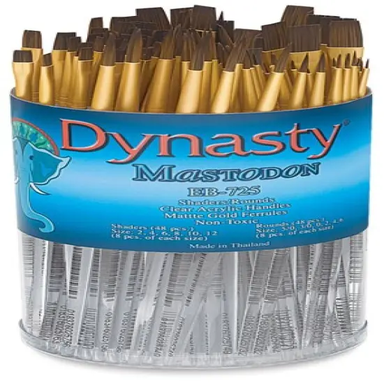 Dynasty Mastodon Synthetic Brush Canister - Shader/Round, Set of 96 {1}