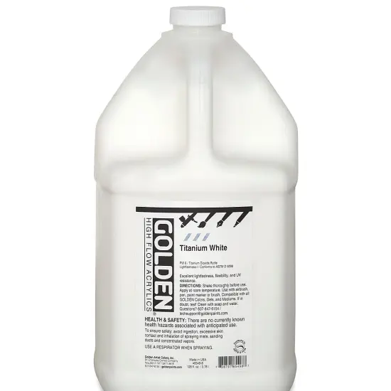 Golden High Flow Acrylics - Titanium White, 128 oz bottle {2}