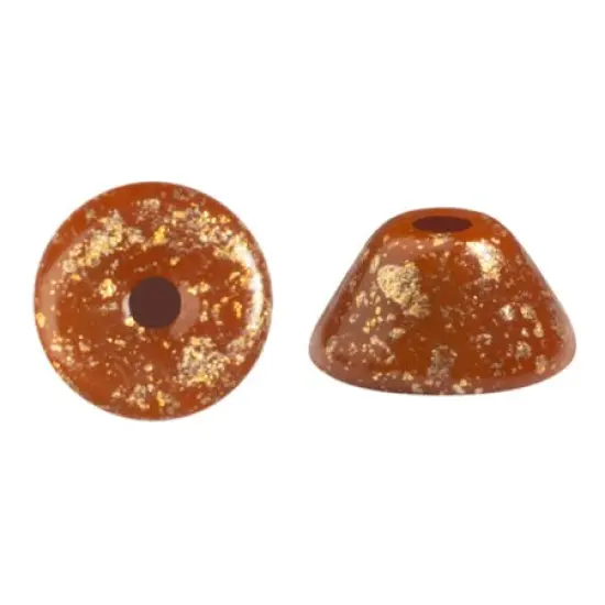 Konos Par Puca® Czech glass bead, Frost Caramel Splash, 10 grams {1}