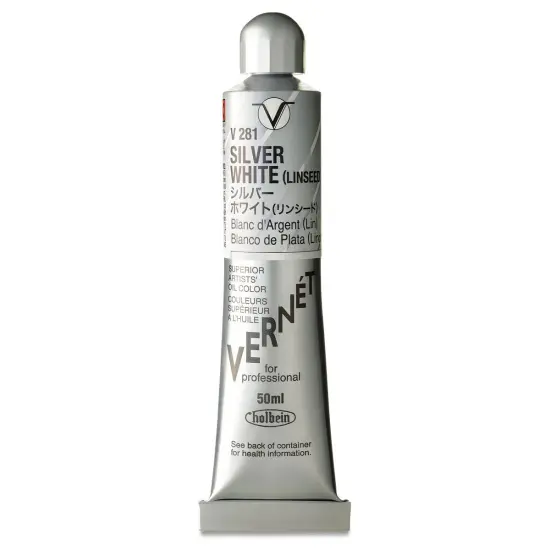 Holbein Vern&eacute;t Superior Artists' Oil Color - Silver White Flake (Linseed), 50 ml tube {1}