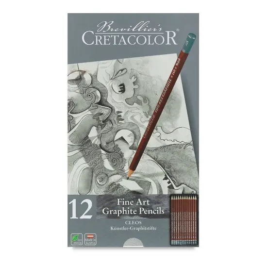 Cretacolor Fine Art Graphite Pencil Set - Tin Box, Set of 12 {2}