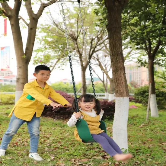 Heavy Duty Flexible Green Belt Swing with Coated Metal Chain {4}