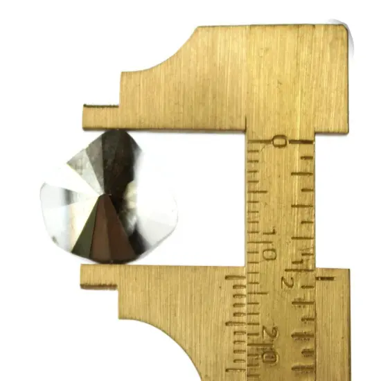 30 13mm Faceted Triangle Silver and Clear Crystal Beads {6}