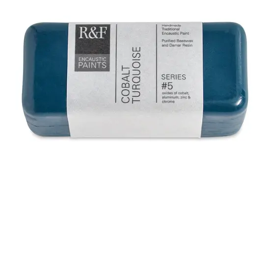 R&F Encaustic Paint Block - Cobalt Turquoise, 104 ml block {1}