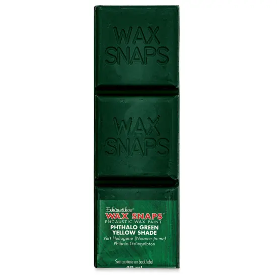 Enkaustikos Wax Snaps Encaustic Paints - Phthalo Green Yellow Shade, 40 ml cake {1}