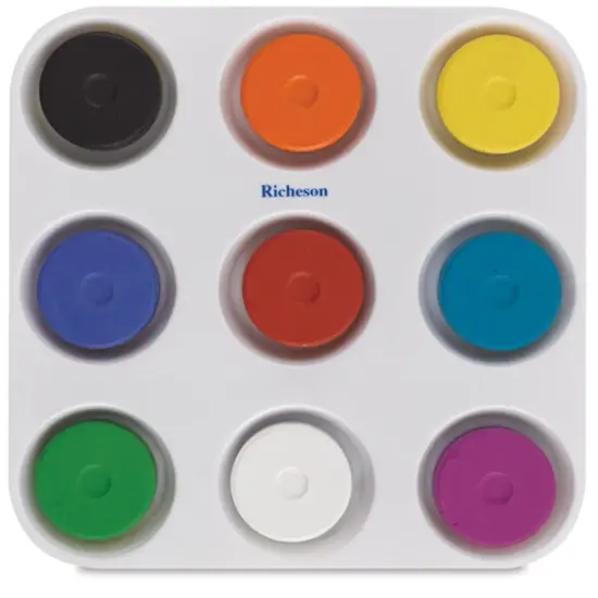 Richeson Tempera Cakes - Set of 9 with Tray, Assorted Color, Large Cakes {2}