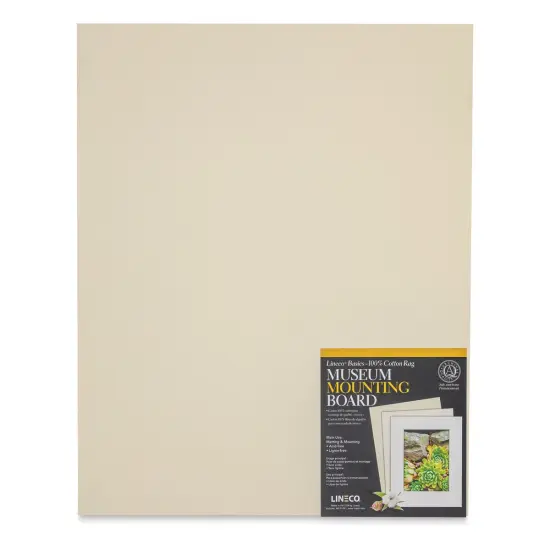 Lineco Cotton Rag Museum Mounting Boards - Pkg of 25,Cream, 16" x 20" {1}