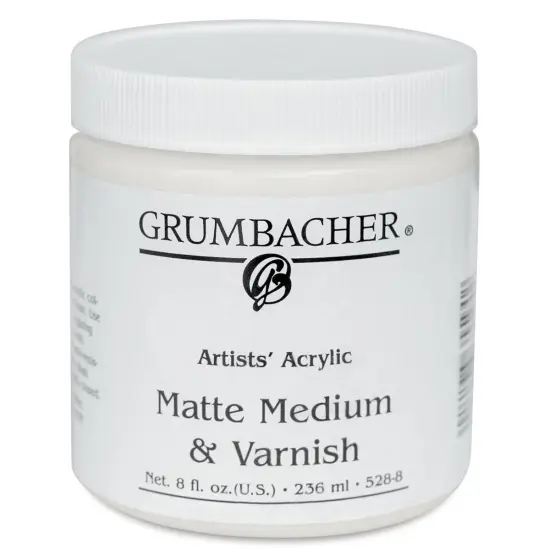 Grumbacher Artists' Acrylic Matte Medium and Varnish - 8 oz jar {2}