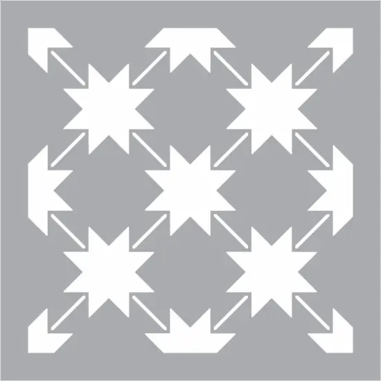 Farmhouse Star Tile and Patio Stencil {3}