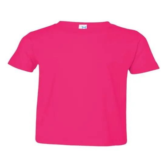 Rabbit Skins&reg; Crewneck Short Sleeve Toddler Fine Jersey Tee Hot Pink {1}