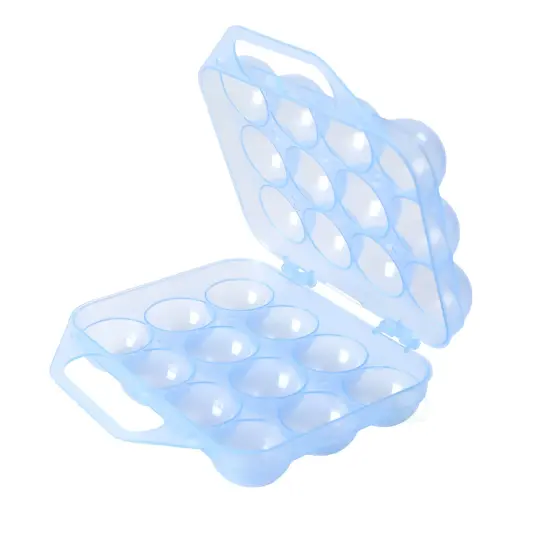 Clear Plastic Egg Carton, 12 Egg Holder Carrying Case with Handle Pink {12}
