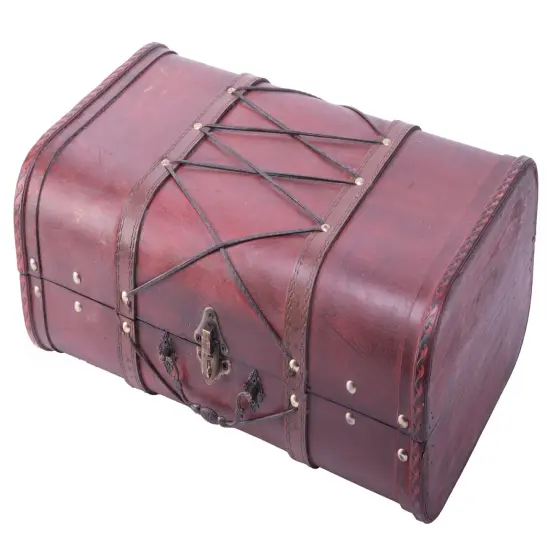 Pirate Style Cherry Vintage Wooden Luggage with X Design {1}