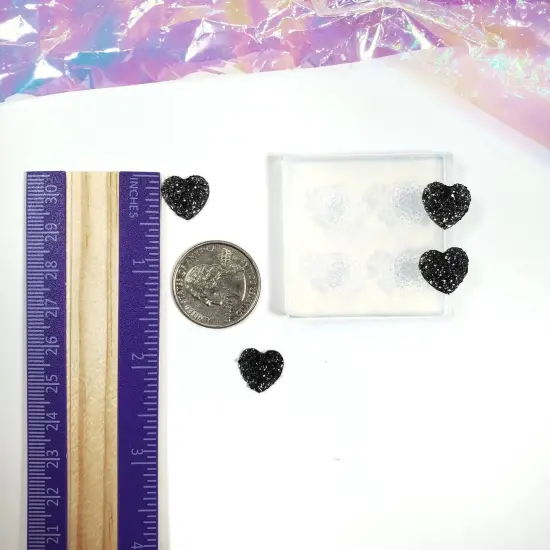 Heart Druzy 12mm Earring Silicone Mold(B3) {4}
