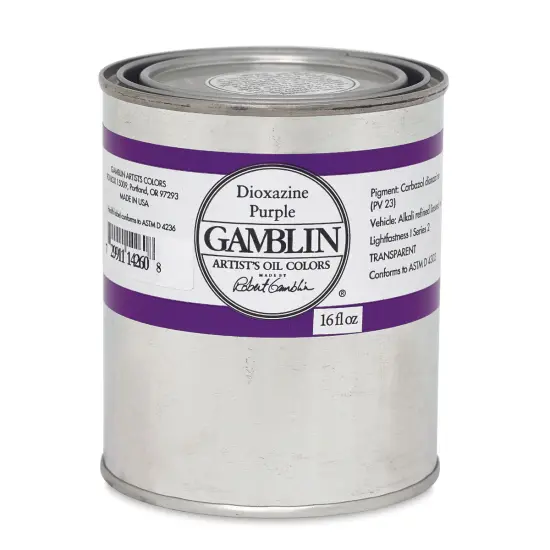 Gamblin Artist's Oil Color - Dioxazine Purple, 16 oz Can {1}