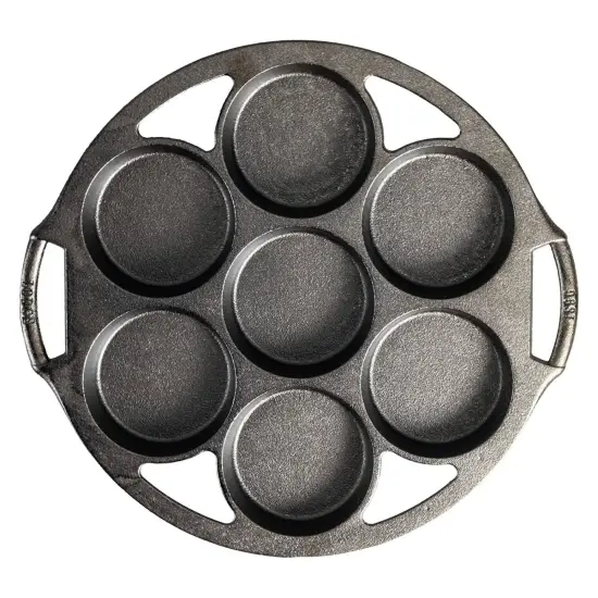 Lodge Cast Iron Mini Cake Pan, Pre-seasoned and Made in USA, Makes 6 Small Cakes {1}