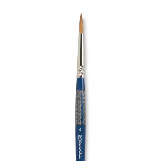 Escoda Optimo Kolinsky Sable Brush - Pointed Round, Short Handle, Size 4 {1}