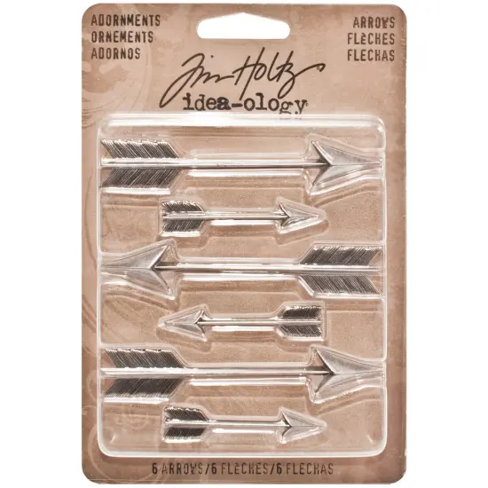 Idea-Ology Metal Adornments 1.5" & 3" 6/Pkg-Antique Nickel Arrow {1}